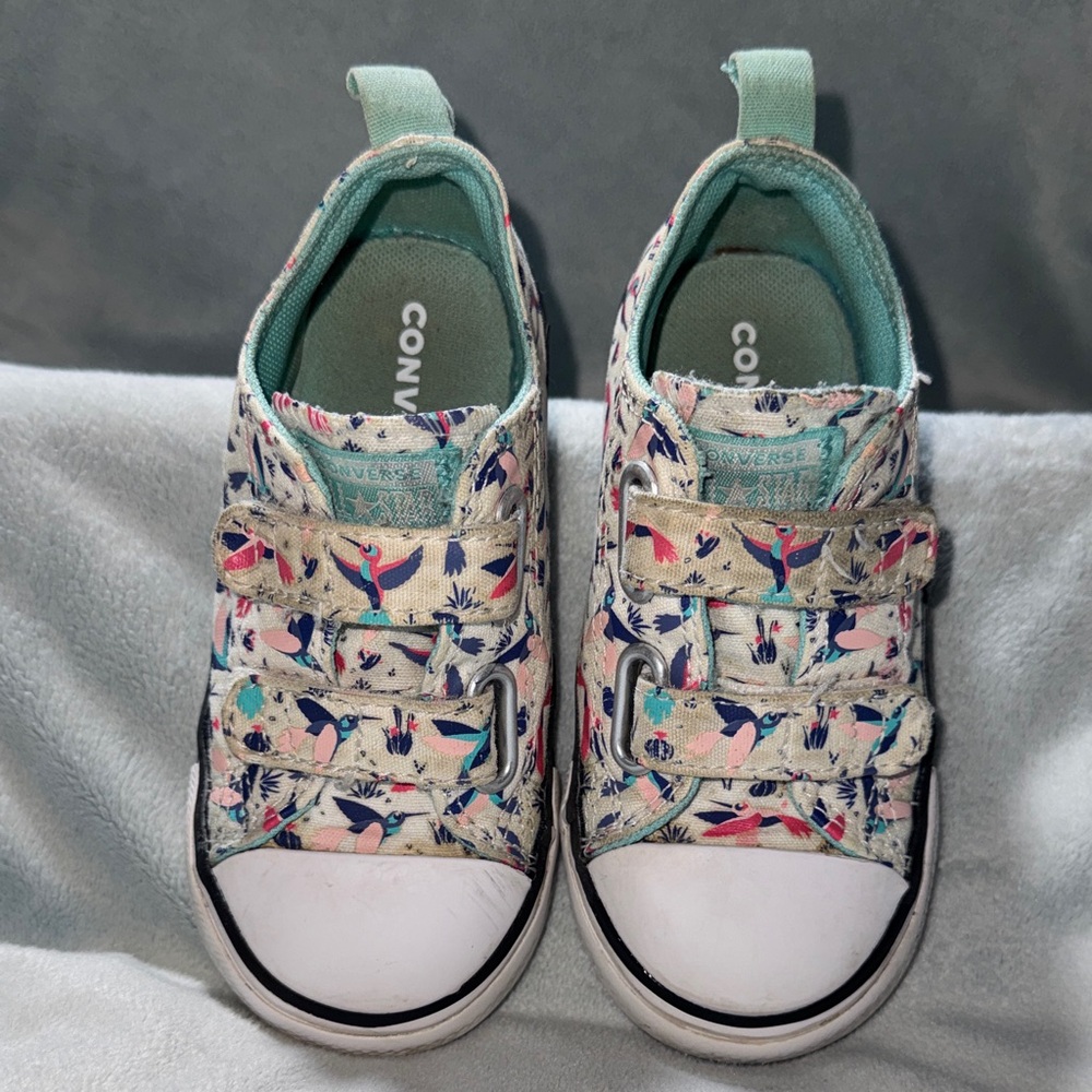 Converse AllStar White/Blue Hummingbirds Sneakers